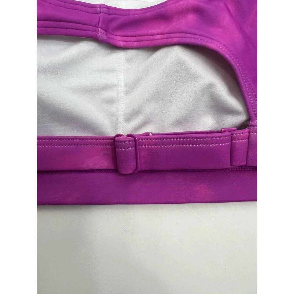 Old Navy Sports Bra Women's‎ Size XL Pink Tie Dye Padded Pullover Adj. Back